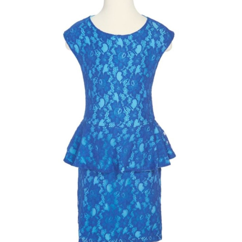 MISS BEHAVE 'Piper' Peplum Lace Dress